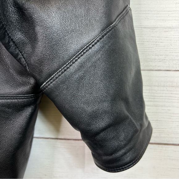 Vintage Vera Pelle Black Leather 90’s Jacket Size M Made In Italy - Picture 7 of 11